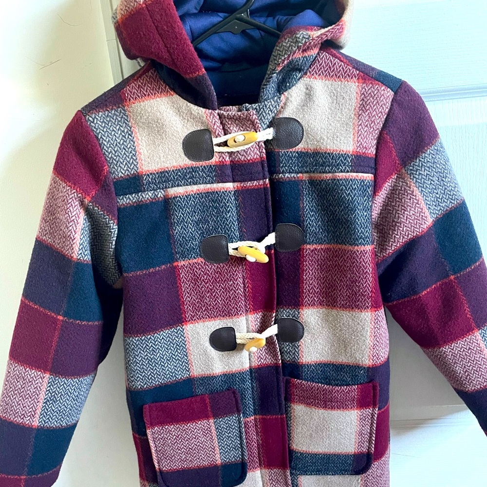 Cat & Jack plaid toggle coat